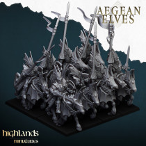 Higlands Miniature - Aegan Elves Cavaliers argentés   