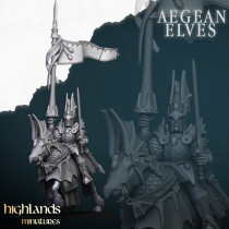 Higlands Miniature - Aegan Elves Cavaliers argentés   