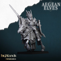 Higlands Miniature - Aegan Elves Cavaliers argentés   