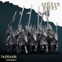 Higlands Miniature - Aegan Elves Cavaliers Dragons   