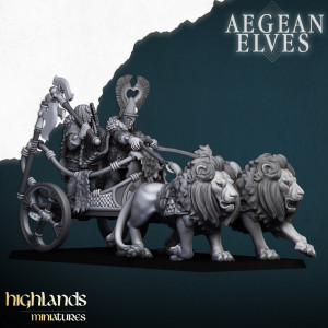 Higlands Miniature - Aegan Elves Char à Lions  