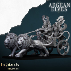 Higlands Miniature - Aegan Elves Char à Lions   (2)