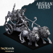 Higlands Miniature - Aegan Elves Char à Lions  