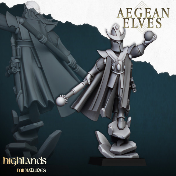 Higlands Miniature - Aegan Elves Héros à cheval  