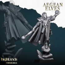 Higlands Miniature - Aegan Elves Héros à cheval  