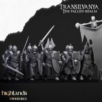 Higland Miniature Transilvanya - Squelettes Elite Epée boucliers   