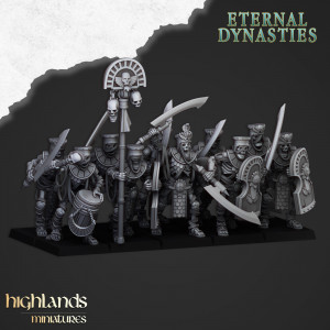 Higland Miniatures-Eternal Dynasties-Gardes royaux Epées et boucliers    