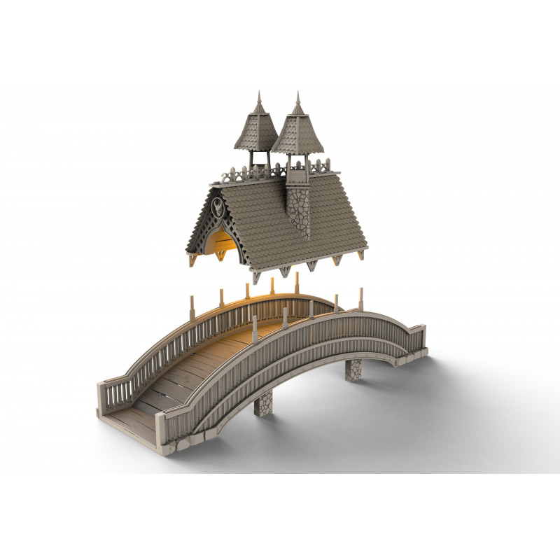 Décors Architecture médiéval - Pont en bois
