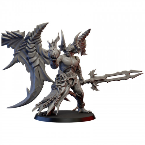 Figurine 3D Résine pour jeux de figurines Démons Prince démon épée boule de feu 