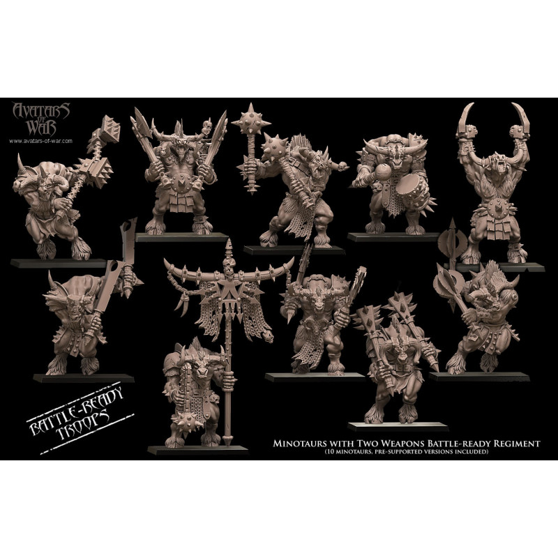 Avatars Of War-Battle ready Minotaures armes lourdes   