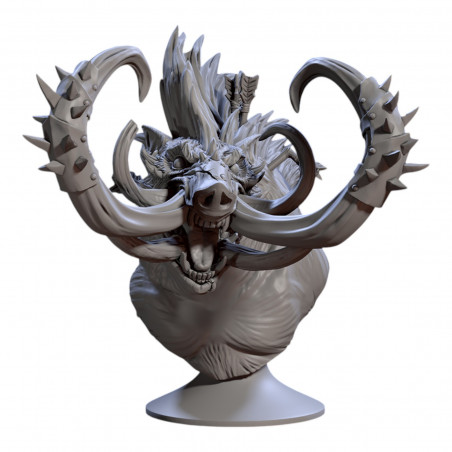 Buste résine taille 10cm  -  Homme bête Cavroon 