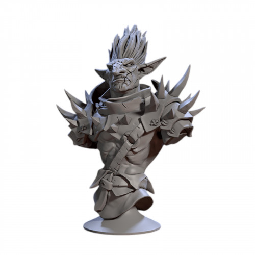 Buste résine taille 10cm  -  Homme bête Cavroon 