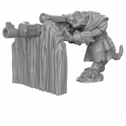 Figurine impréssion 3d 9th age, D&D, jeux de rôle, Rat avec fusil sniper 