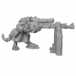 Figurine impréssion 3d 9th age, D&D, jeux de rôle, Rat avec fusil sniper  (2)