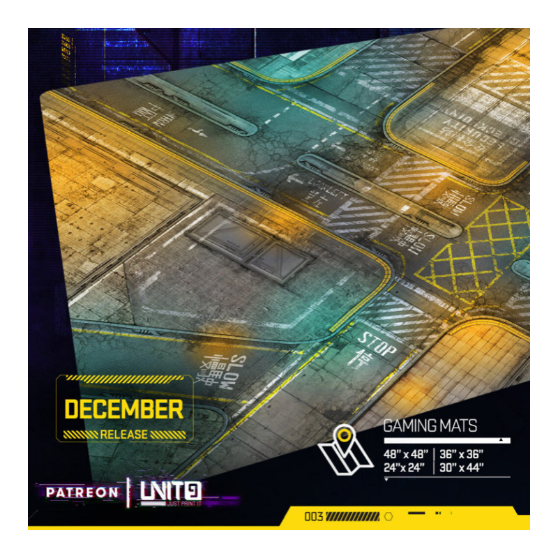 Unit - 9 Neo Tokyo Streets - Tapis de jeu multi-format - Wargame surface premium  Unit - 9 Neo Tokyo Streets - Tapis de jeu multi-format - Wargame surface premium