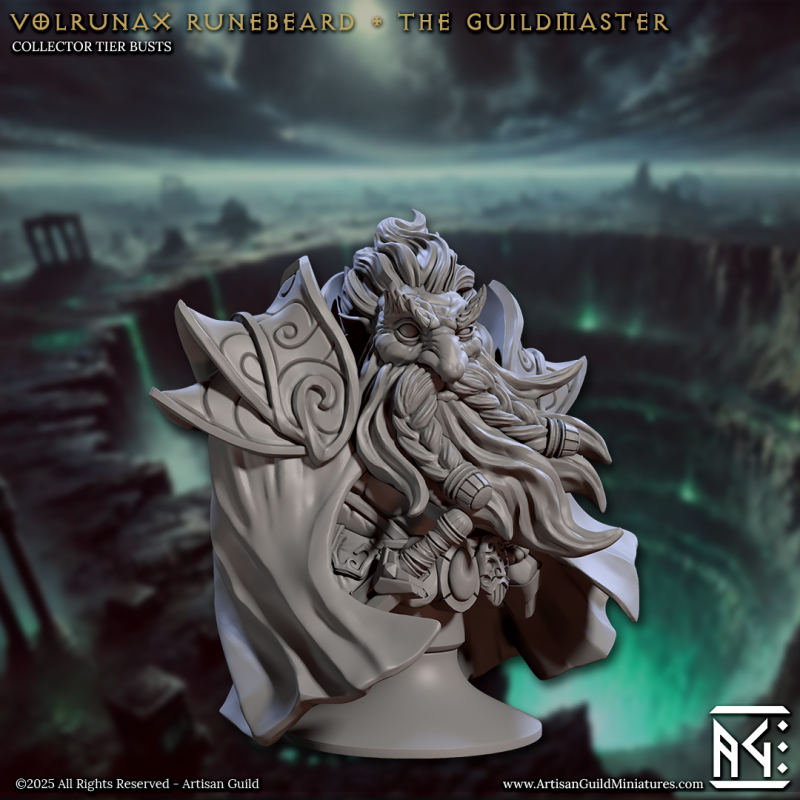 Buste - Volrunax Runebeard - The Guildmaster - 10cm 