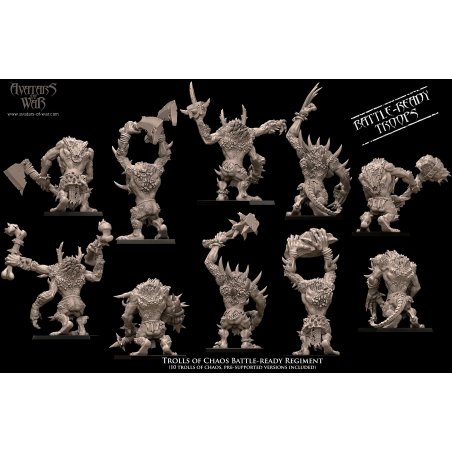 Avatars of War - Trolls of Chaos Battle - Ready Regiment   