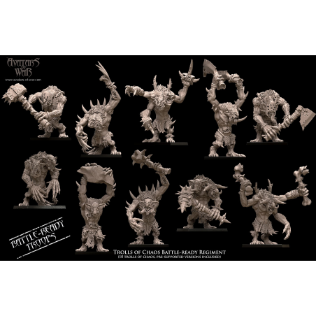Avatars of War - Trolls of Chaos Battle - Ready Regiment   