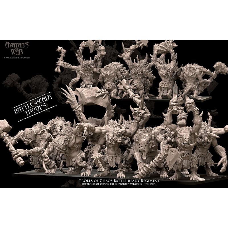 Avatars of War - Trolls of Chaos Battle - Ready Regiment   