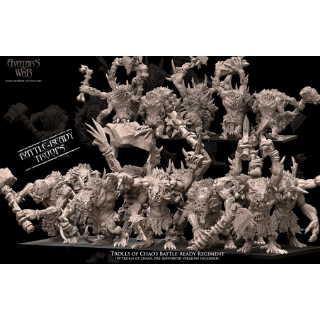 Avatars of War - Trolls of Chaos Battle - Ready Regiment   