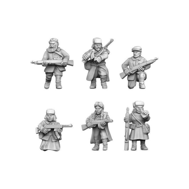 Impréssion 3D Figurines WWII Red Army Partisans 1n 