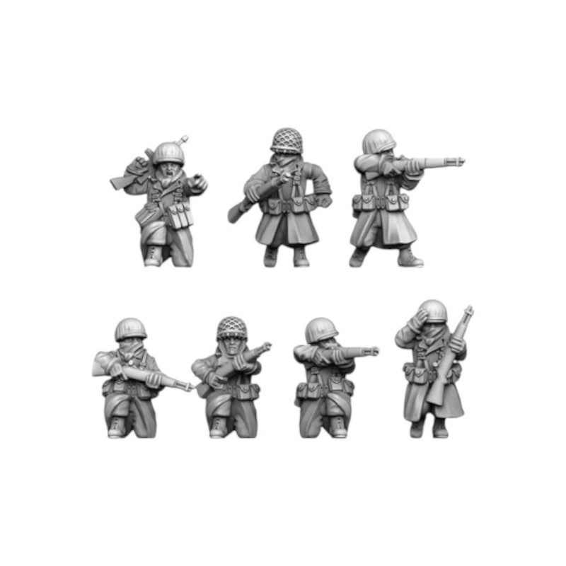US GI Hiver - Soldats fusils X 10 