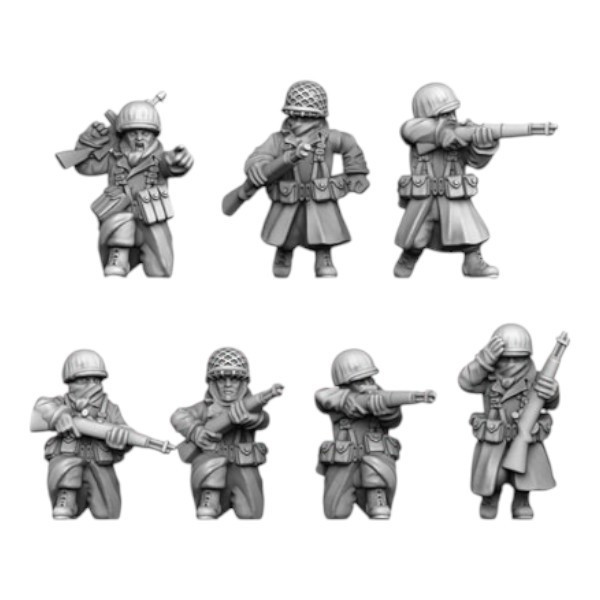 US GI Hiver - Soldats fusils X 10 