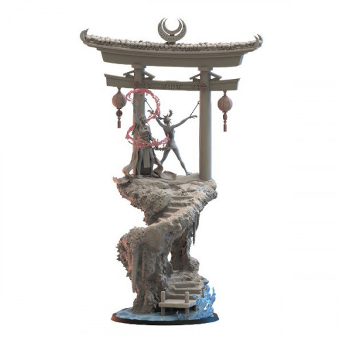 Elfes noirs - Sorciere avec diorama (Autel Divin) 