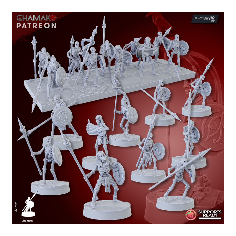 Morts vivants -Sand Skeletons (Spearmen)   