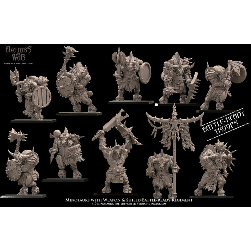 Hommes bêtes - Battle ready Minotaures 2 armes   