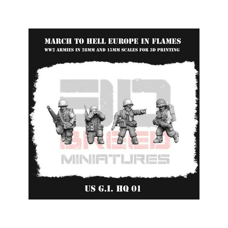 Infanterie US WW2 – Figurines 3D 28mm & 15mm pour Wargames  
