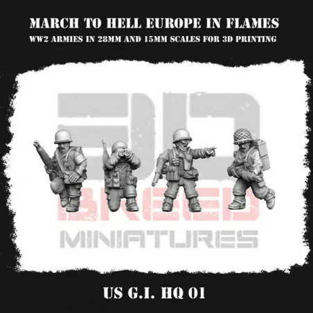 Infanterie US WW2 – Figurines 3D 28mm & 15mm pour Wargames  

