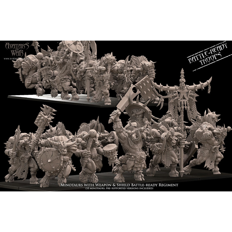 Hommes bêtes - Battle ready Minotaures 2 armes   