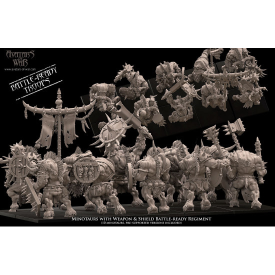 Hommes bêtes - Battle ready Minotaures 2 armes   