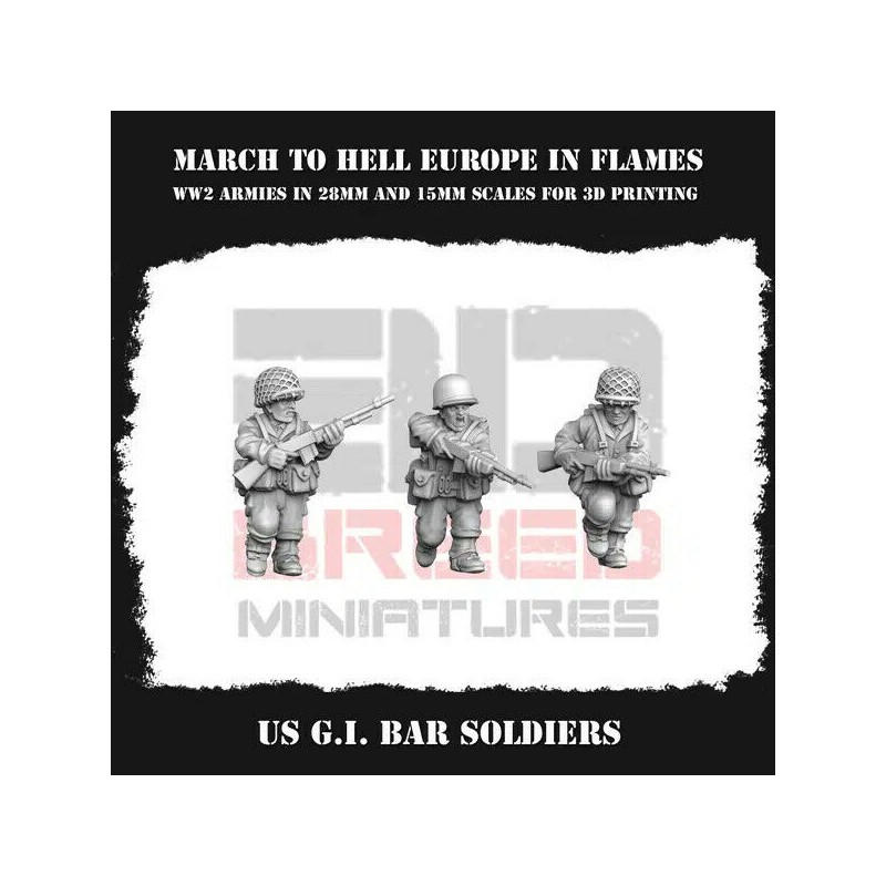 Infanterie US WW2 – Figurines 3D 28mm & 15mm pour Wargames  
