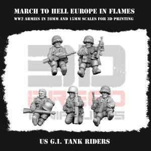 Impréssion 3D Figurines WWII US G.I Tank Riders