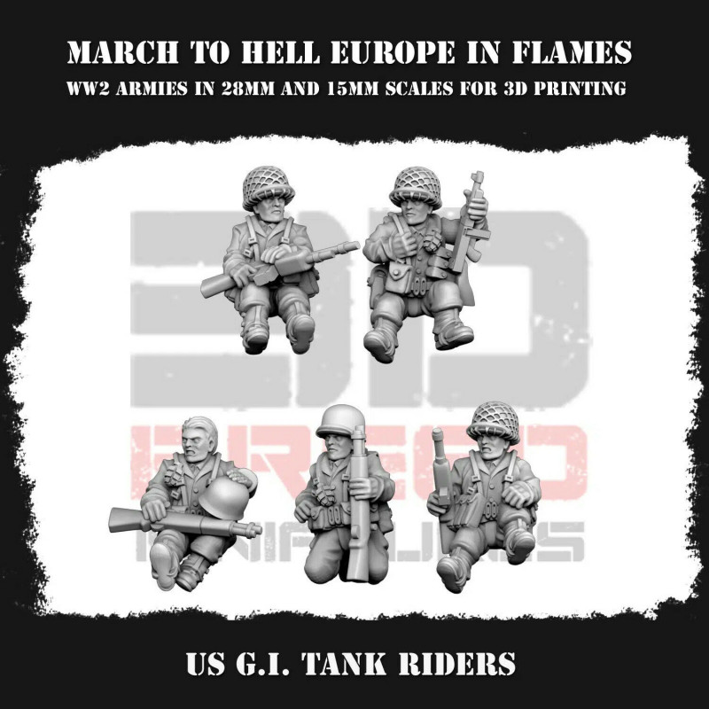 Infanterie US WW2 – Figurines 3D 28mm & 15mm pour Wargames  
