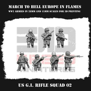 Impréssion 3D Figurines WWII US G.I Rifle squad 2