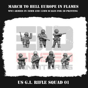 Impréssion 3D Figurines WWII US G.I Rifle squad 1