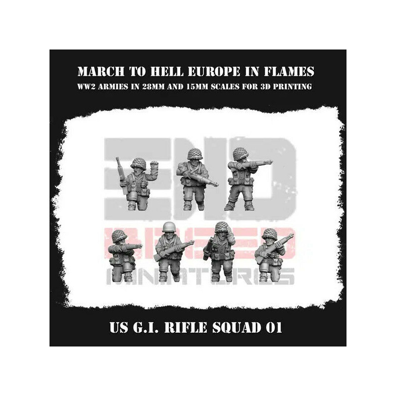 Infanterie US WW2 – Figurines 3D 28mm & 15mm pour Wargames  
