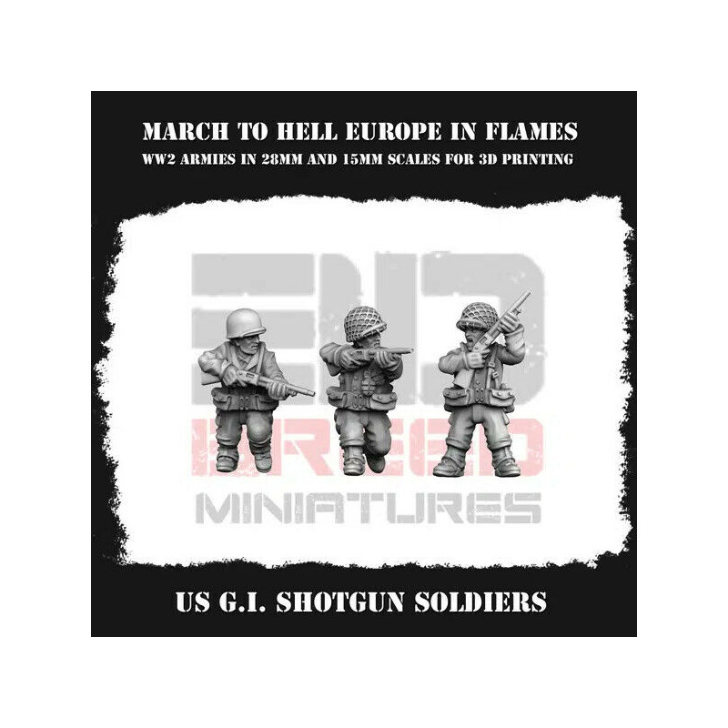 Infanterie US WW2 – Figurines 3D 28mm & 15mm pour Wargames  
