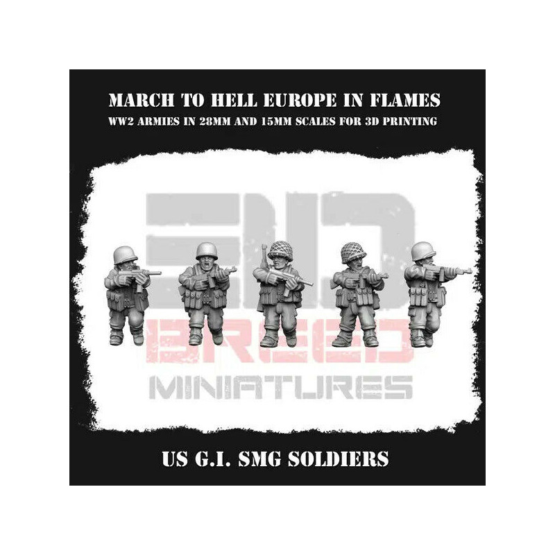 Infanterie US WW2 – Figurines 3D 28mm & 15mm pour Wargames  
