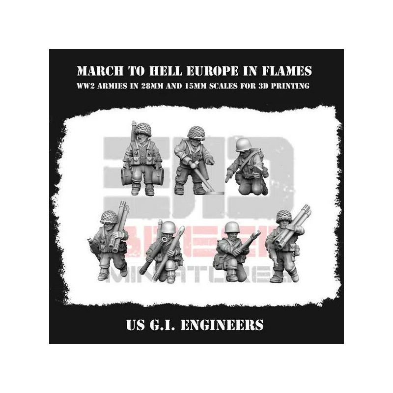 Infanterie US WW2 – Figurines 3D 28mm & 15mm pour Wargames  
