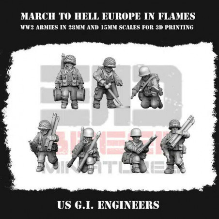 Infanterie US WW2 – Figurines 3D 28mm & 15mm pour Wargames  
