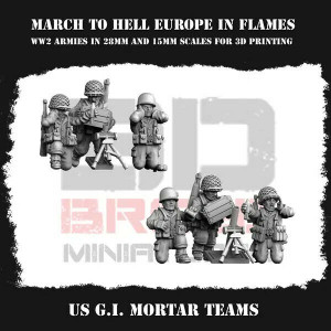 Impréssion 3D Figurines WWII US G.I Mortar Teams
