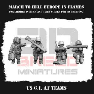 Impréssion 3D Figurines WWII US G.I AT teams