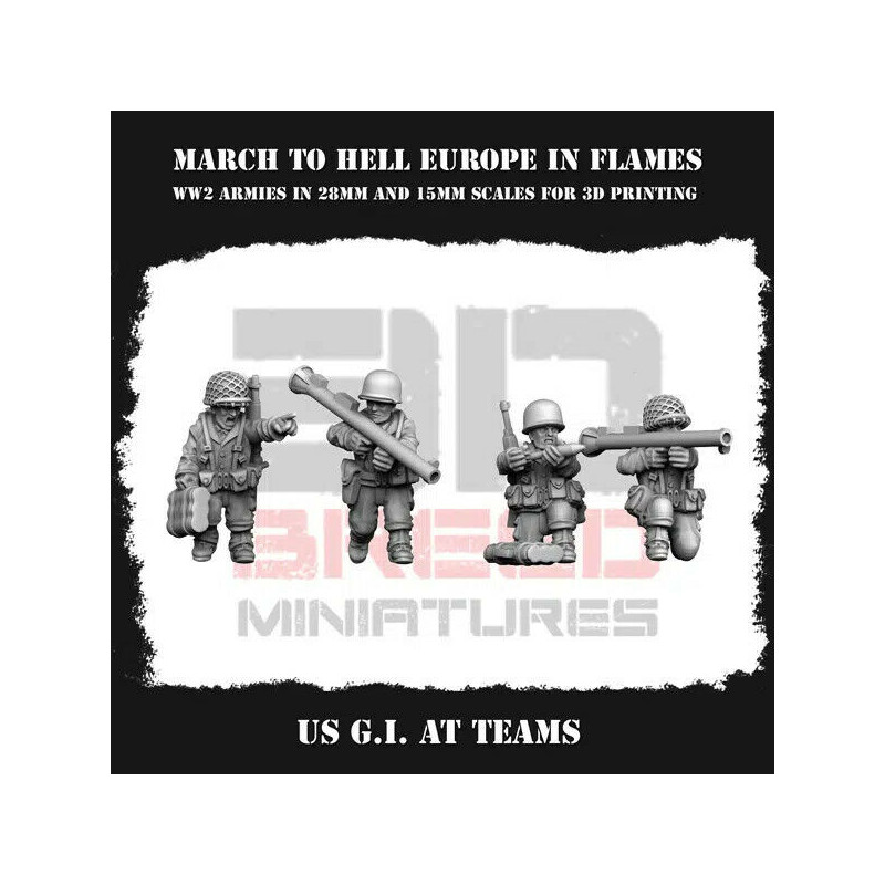 Infanterie US WW2 – Figurines 3D 28mm & 15mm pour Wargames  
