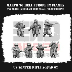 Impréssion 3D Figurines WWII US G.I Winter Rifle squad 2