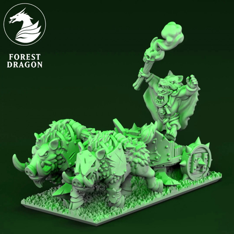 Orques et Gobelins - Chaman orc sur char 