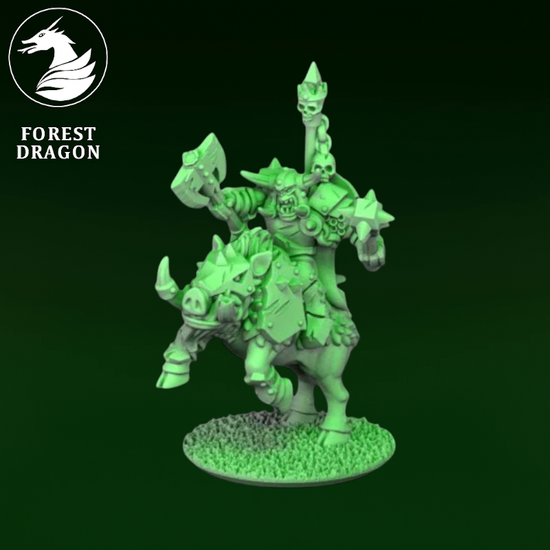 Orques et Gobelins - Chef orque sur sanglier 